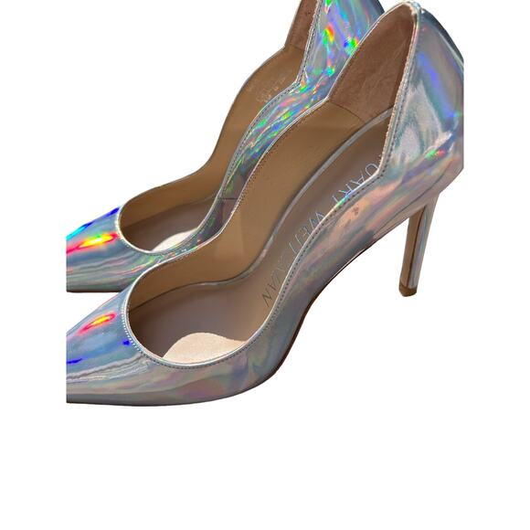 Stuart Weitzman Stuart Scallop Pump SZ 5.5 B Leather Stiletto Heels MSRP $495 - Picture 7 of 8